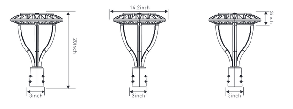 Post Top Light 80 100 120 150 watt adjustable